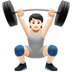 🏋🏻 person lifting weights: light skin tone display on Apple